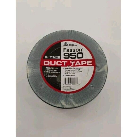 NEW AVERY DENNISON FASSON 950 Duct Tape Black (1.88 x 60.01 yd) Made in USA - Picture 10 of 10